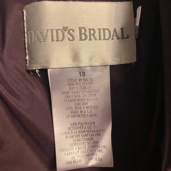 David’s Bridal Stretch Satin One Shoulder Dress Size 18 - Picture 3 of 4